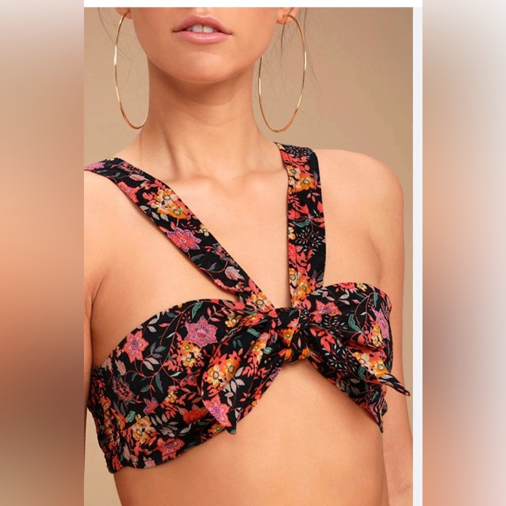 Intimately Free People Floral Tie-Front Crop Top